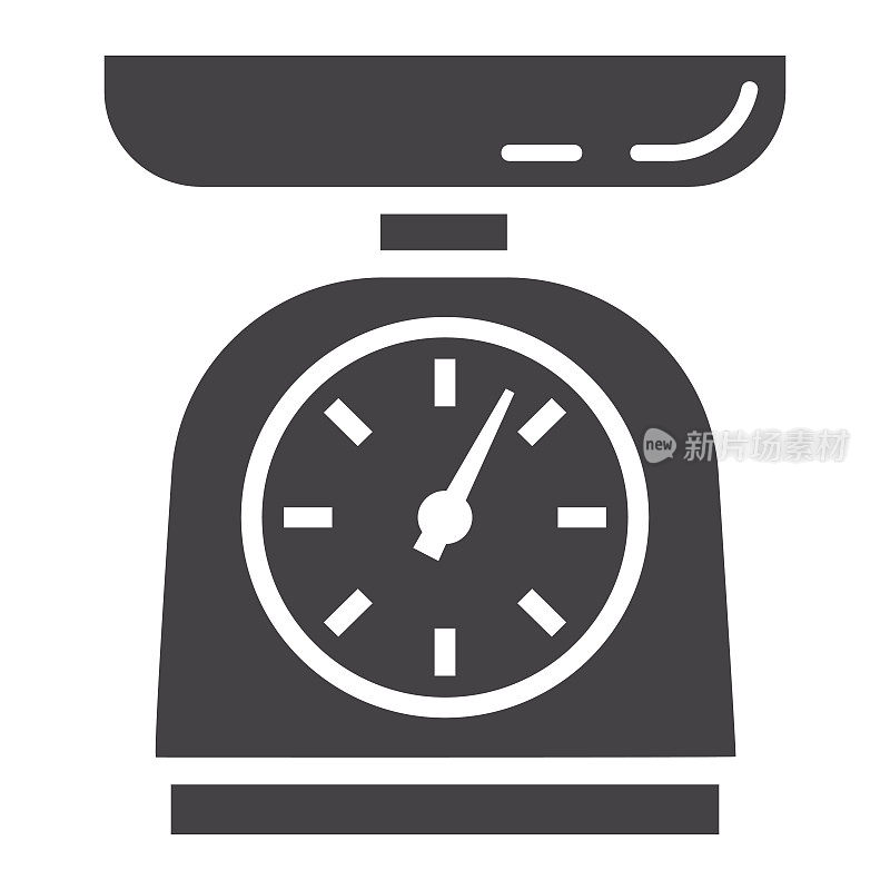 Kitchen scales solid icon, household and appliance, vector graphics, a glyph pattern on a white background, eps 10.